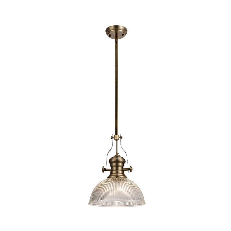 Fawn 300 Glass Ceiling Pendant Light - Antique Brass