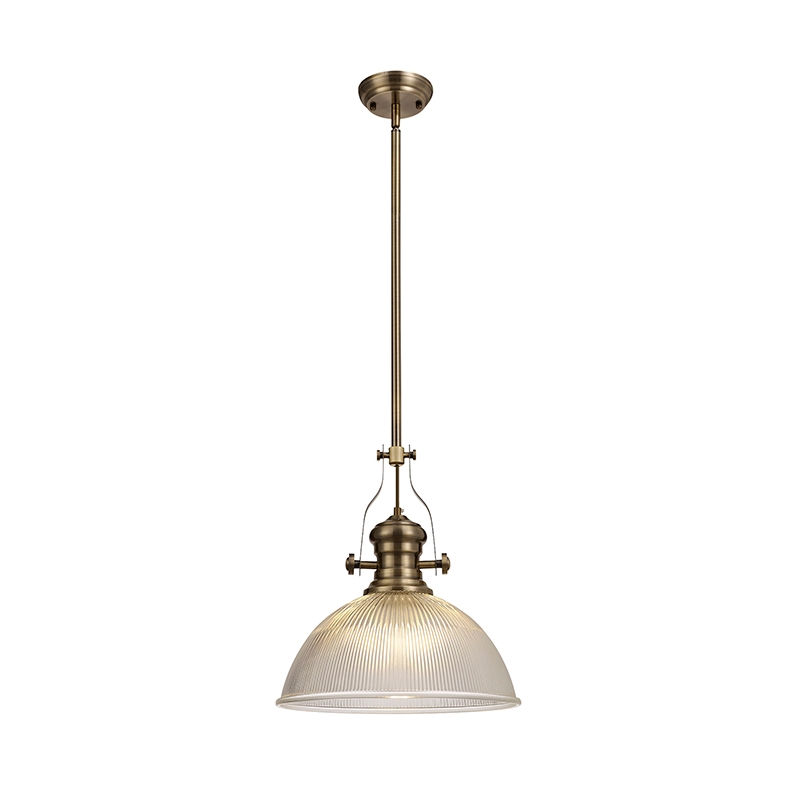 Fawn 380 Glass Ceiling Pendant Light - Antique Brass
