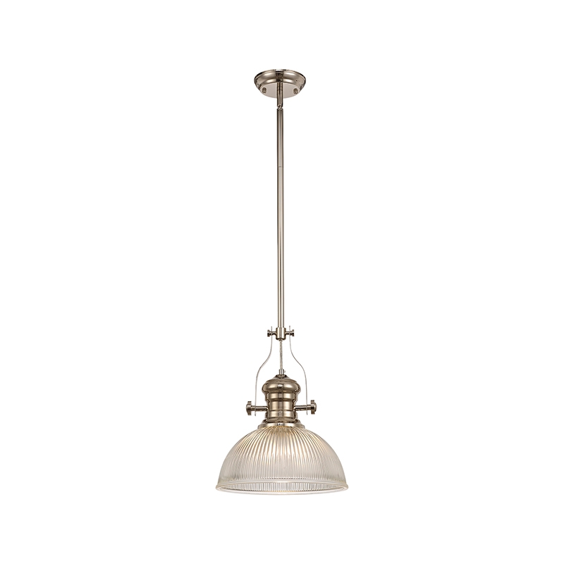 Fawn 300 Glass Ceiling Pendant Light - Polished Nickel