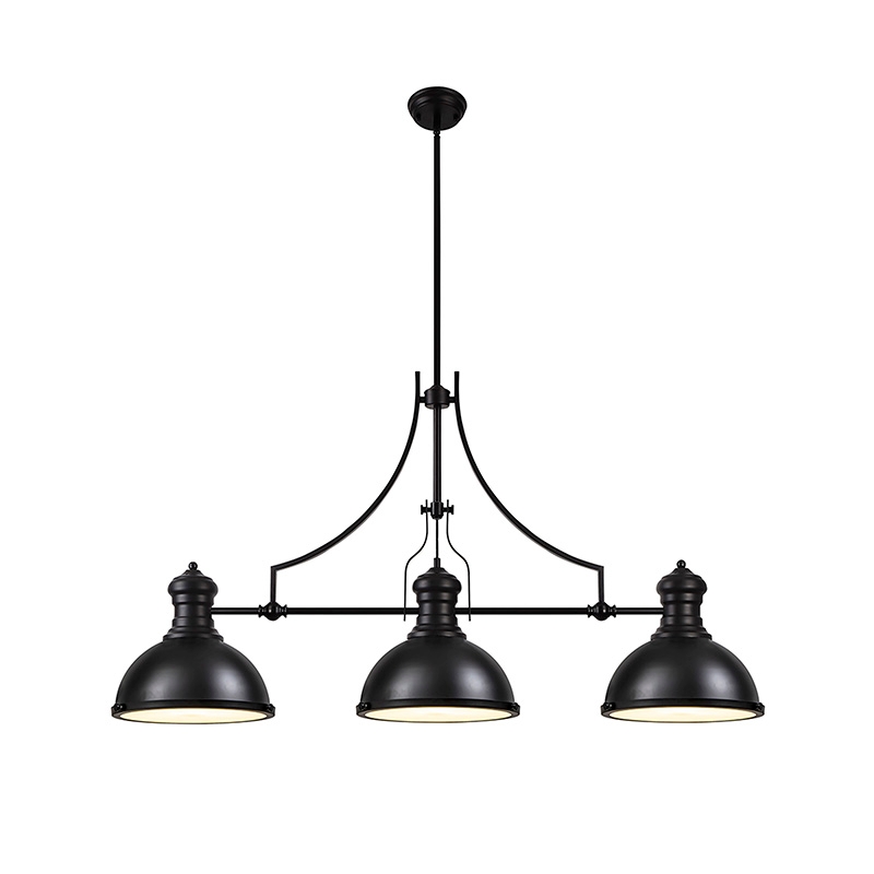 Flint 3 Light Bar Ceiling Pendant - Matt Black