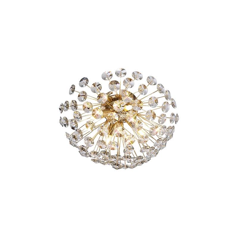 Monte Carlo 340 Crystal Flush Ceiling Light - French Gold