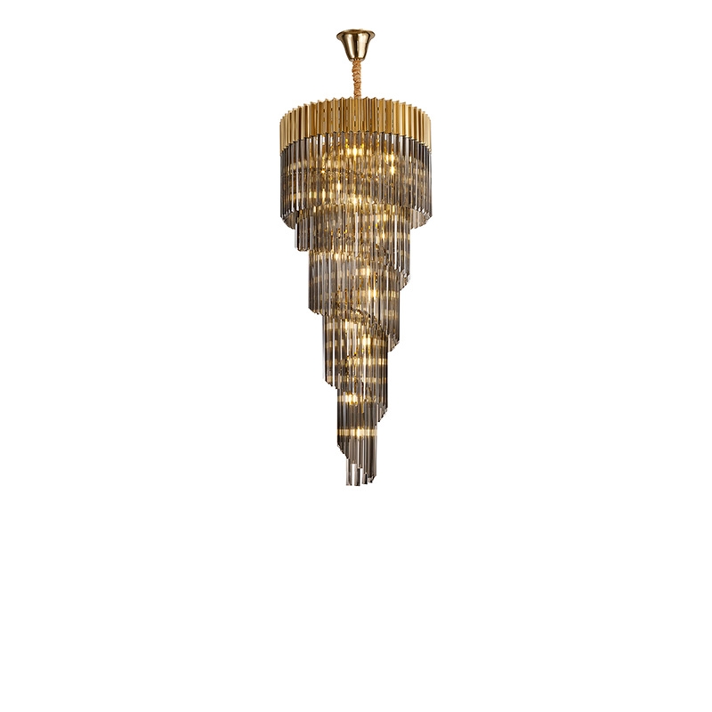 Festival 700 Grande Glass Chandelier - Brass and Smoked Glass