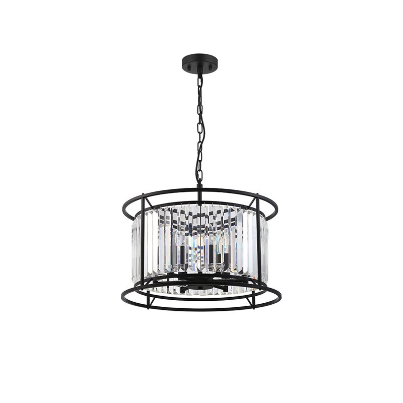 Wichita 500 Crystal Ceiling Pendant Light - Satin Black