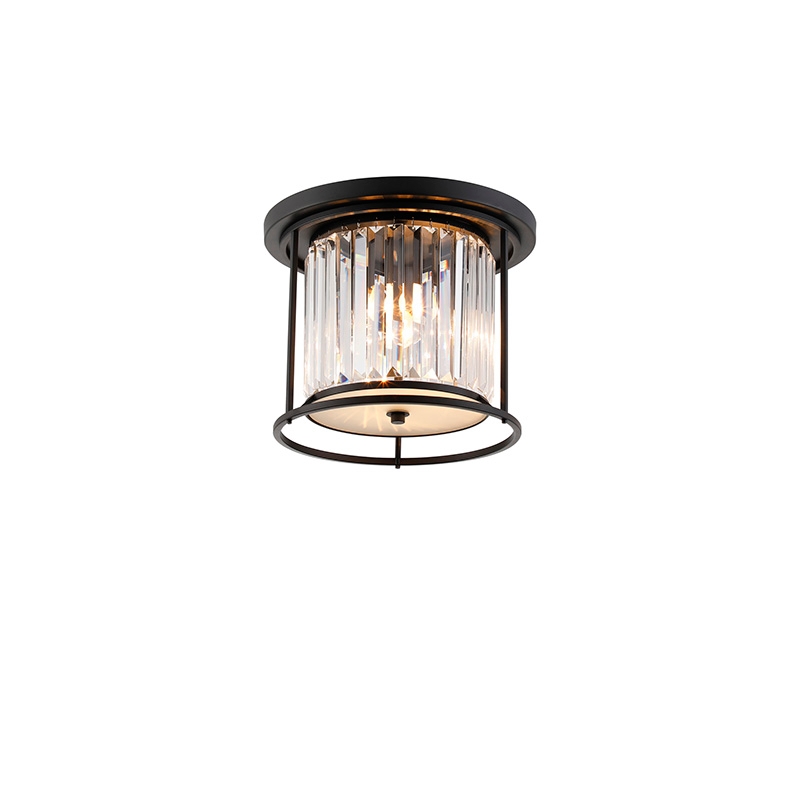 Wichita 320 Crystal Flush Ceiling Light - Satin Black