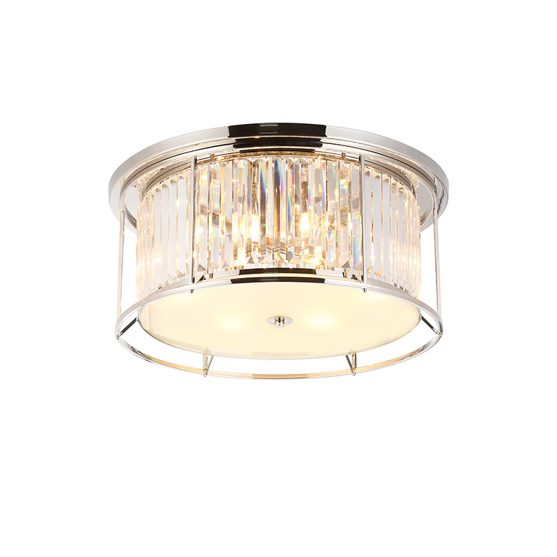 Wichita 610 Crystal Flush Ceiling Light - Polished Nickel