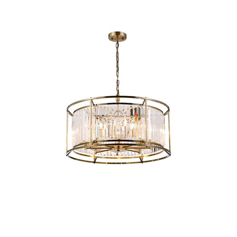Wichita 650 Crystal Ceiling Pendant Light - Antique Brass