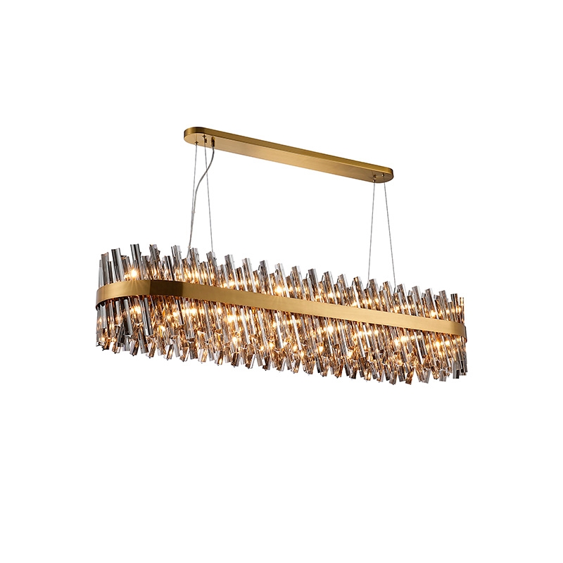 Detroit 1500 Glass Bar Ceiling Pendant Light - Brass with Smoked Glass