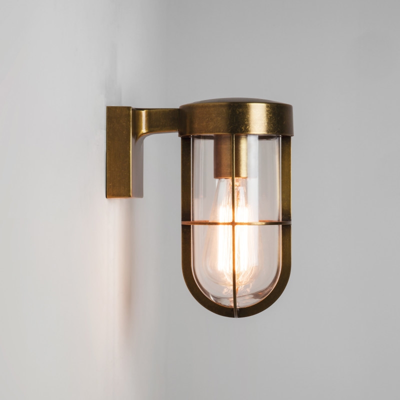Astro Cabin Outdoor Wall Light - Antique Brass