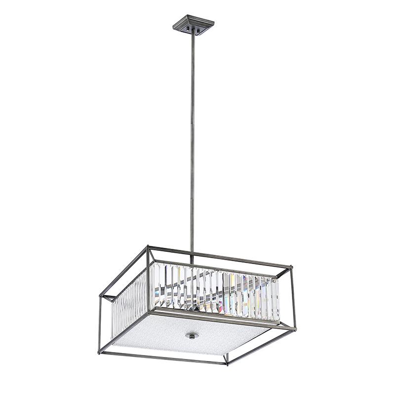 Leighton 550 Crystal Ceiling Pendant Light - Pewter