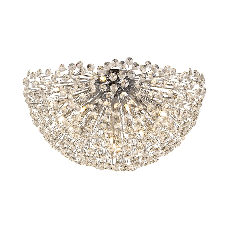Monte Carlo 800 Crystal Flush Ceiling Light - Polished Chrome