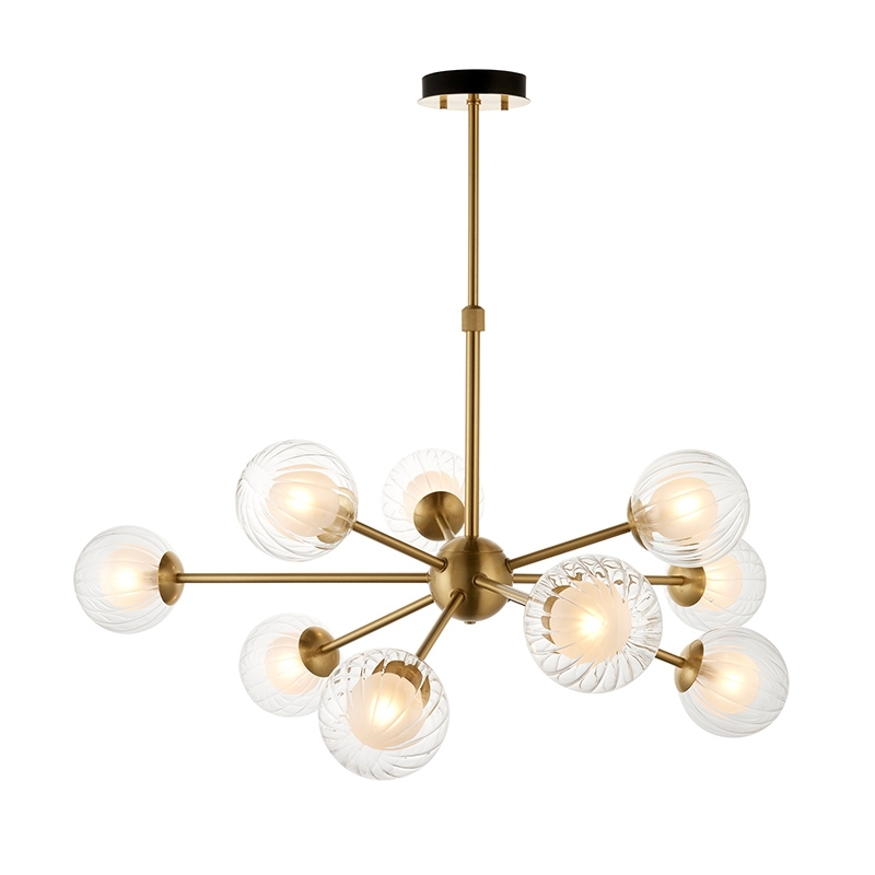 Luxia Abel 9 Arm Ceiling Light - Satin Brass