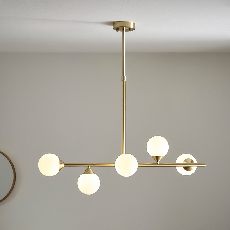 Luxia Peony 5 Light Bar Pendant - Satin Brass