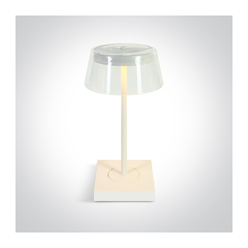 Visor USB Rechargeable LED Outdoor Table Lamp - White