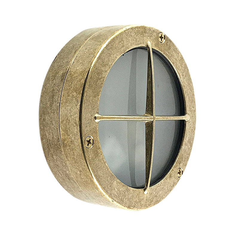 Westport Coastal Sand Outdoor Flush Light - Brass