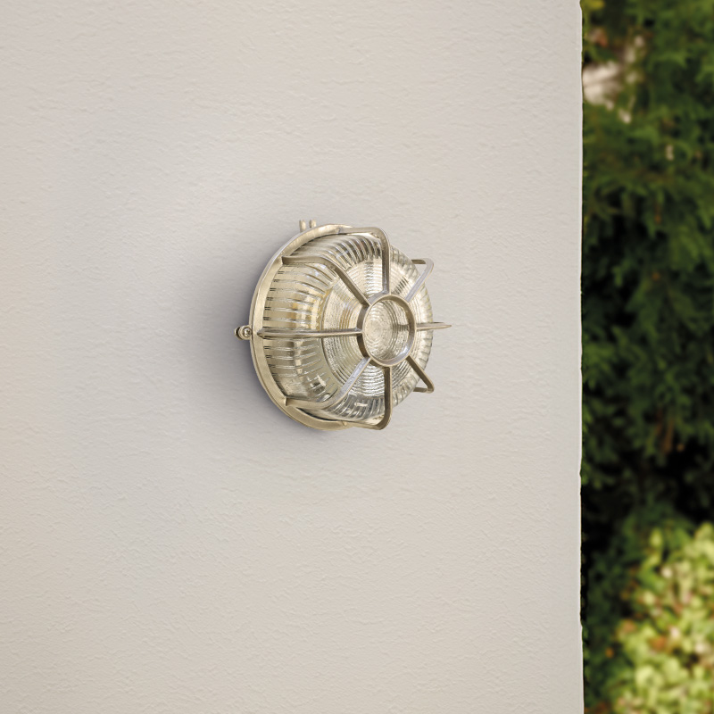 Edit Coastal Fossil Outdoor Flush Wall Light - Matt Nickel