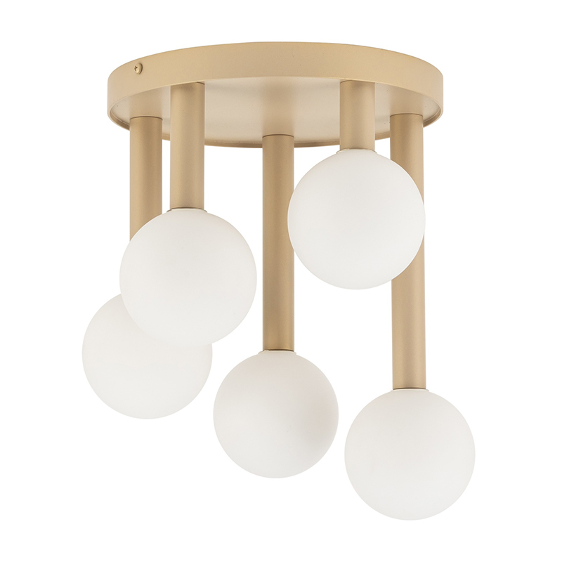 Edit Perla 5 Arm Semi-Flush Ceiling Light - Gold