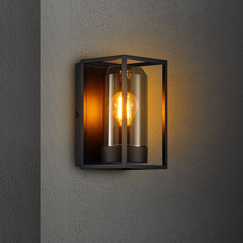 Nordlux Griffin Half Lantern Outdoor Wall Light - Black