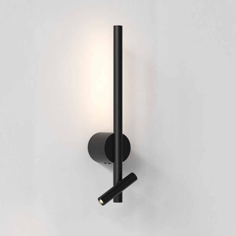 Astro Baton LED Wall Light with Reading Light - Matt Black