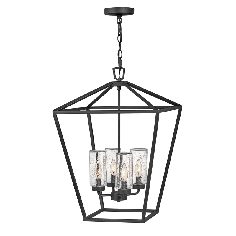 Quintiesse Alford Place 4 Light Pendant Porch Lantern - Black