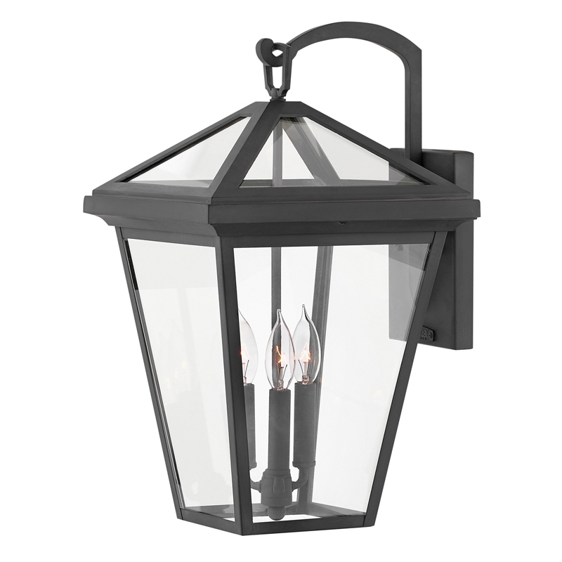 Quintiesse Alford Place 3 Light Large Outdoor Lantern Wall Light - Black