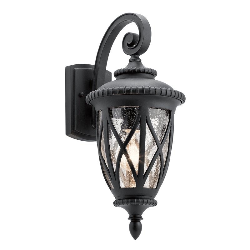 Kichler Coastal Admirals Cove Medium Outdoor Lantern Wall Light - Textured Black