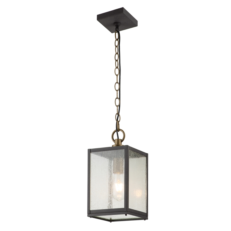Quintiesse Lahden Pendant Porch Lantern - Weathered Zinc