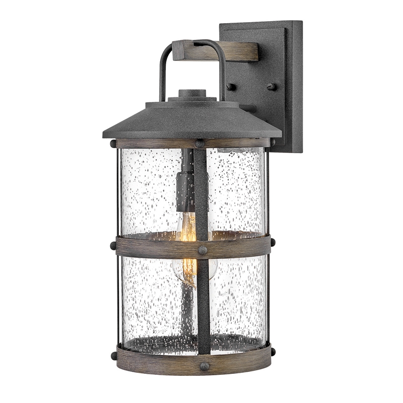 Quintiesse Lakehouse Large Outdoor Lantern Wall Light - Aged Zinc