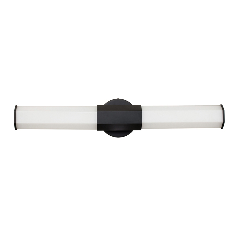 Quintiesse Facet LED Twin Wall Light - Matt Black with Opal Etched Glass