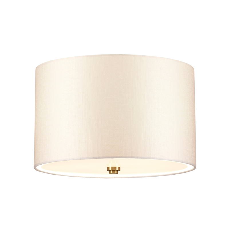 Elstead Fletcher 350 Flush Ceiling Light - Aged Brass