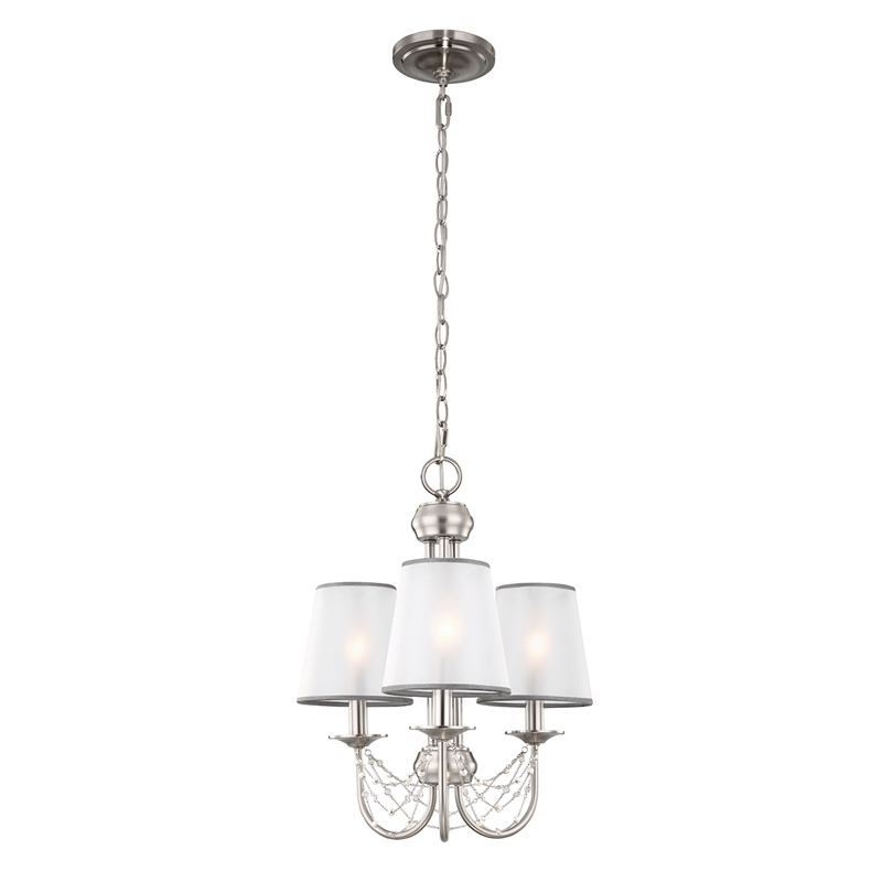 Feiss Aveline 3 Light Chandelier - Brushed Steel