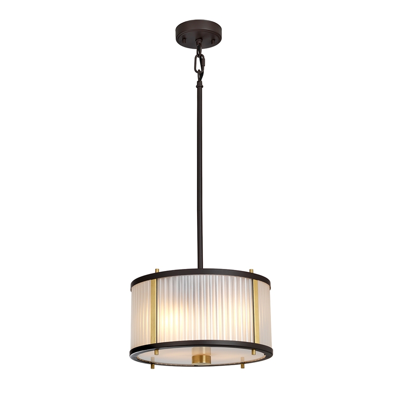 Elstead Corona 300 Glass Ceiling Pendant Light - Bronze