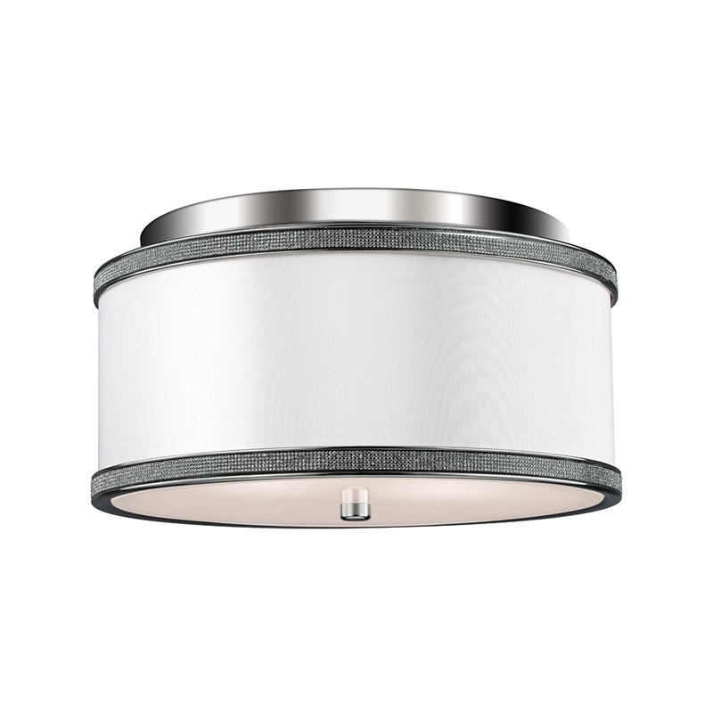 Feiss Pave Flush Ceiling Light - Polished Nickel