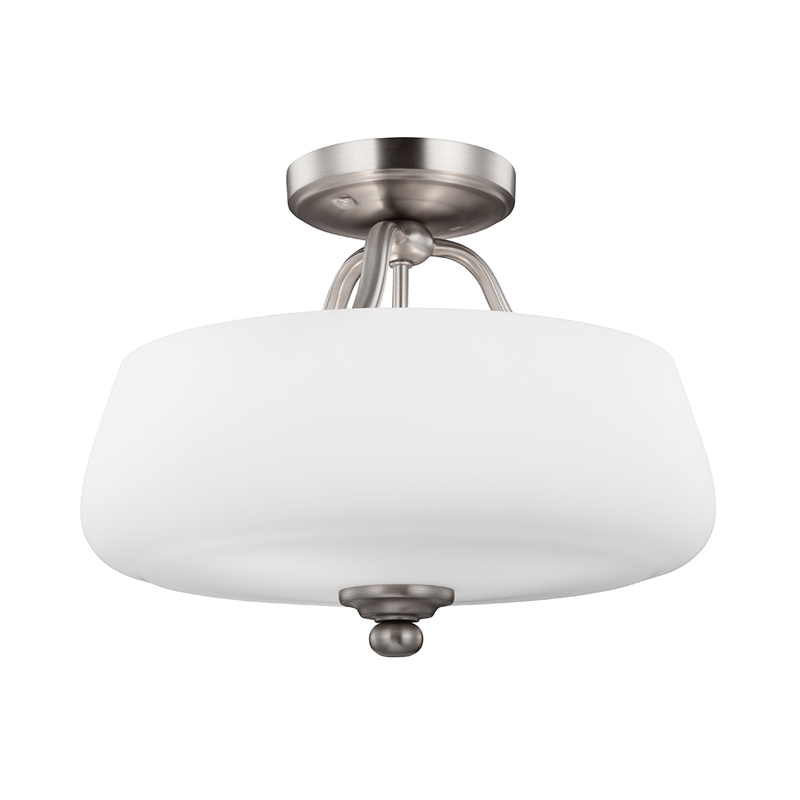 Feiss Vintner Glass Semi-Flush Ceiling Light - Satin Nickel