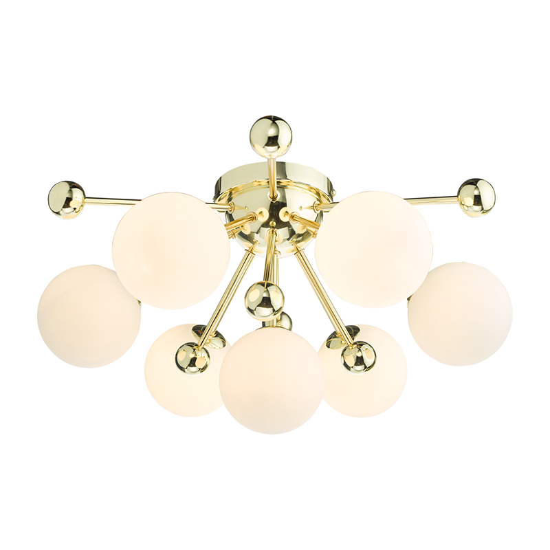 Dar Ursa 7 Light Flush Ceiling Light - Polished Gold