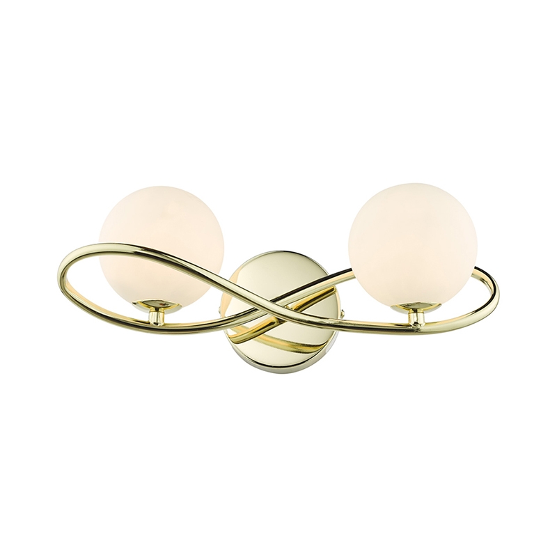 Dar Lysandra Twin Wall Light - Polished Gold