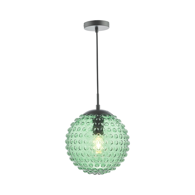 Dar Hobnail Ceiling Pendant Light - Matt Black