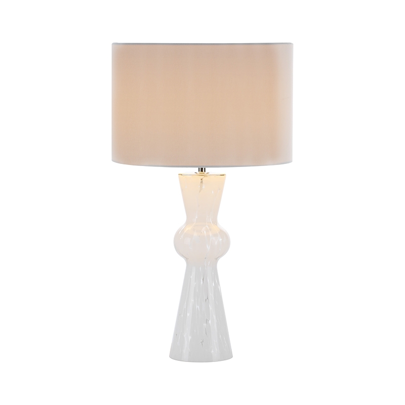 Dar Rheneas Glass Table Lamp - White