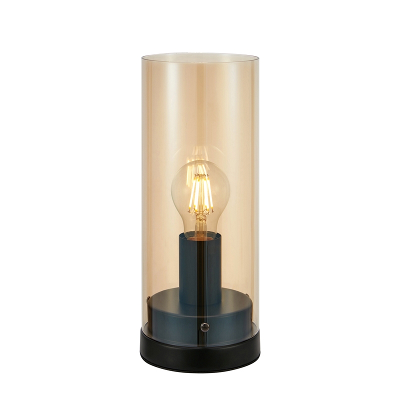 Post Medium Glass Table Lamp - Amber