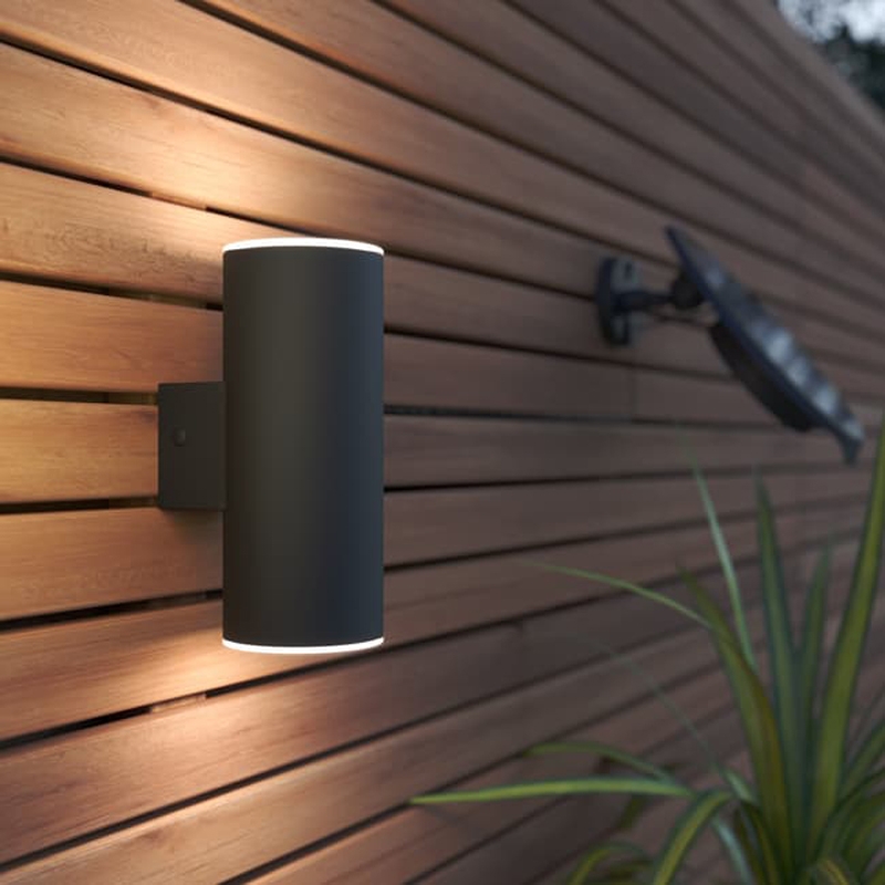 Suri 365 Chester Solar LED USB Outdoor Up & Down Wall Light - Anthracite Grey