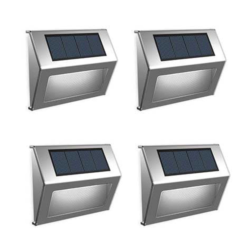Suri Sherpa Solar LED Outdoor Flush Light - Silver - Set of 4