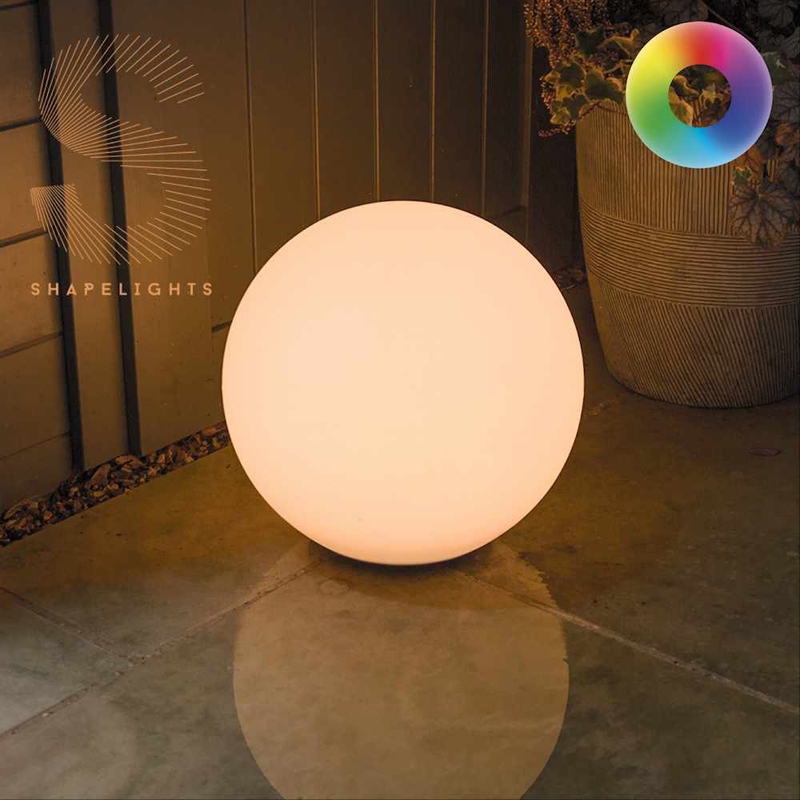 Suri Shapelights Sphere Solar Colour Changing LED USB Outdoor Feature Light - White