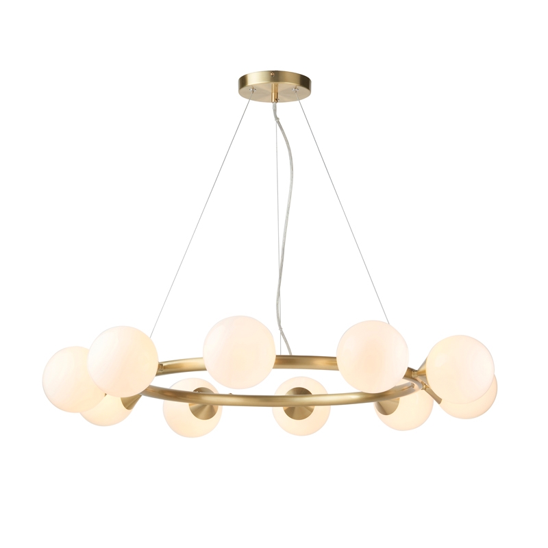 Luxia Abersoch 10 Light Chandelier - Satin Brass