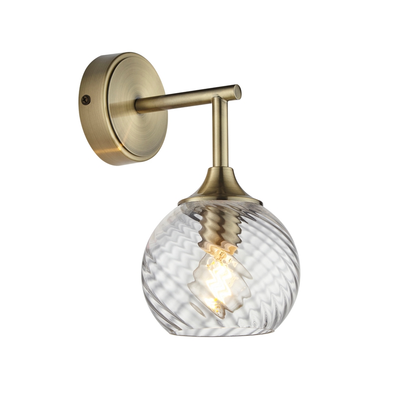 Luxia Westminster Glass Wall Light - Antique Brass