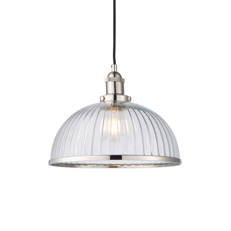 Luxia Wilton Glass Ceiling Pendant Light - Nickel