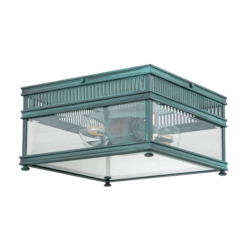 Elstead Holborn Outdoor Flush Ceiling Light - Verdigris
