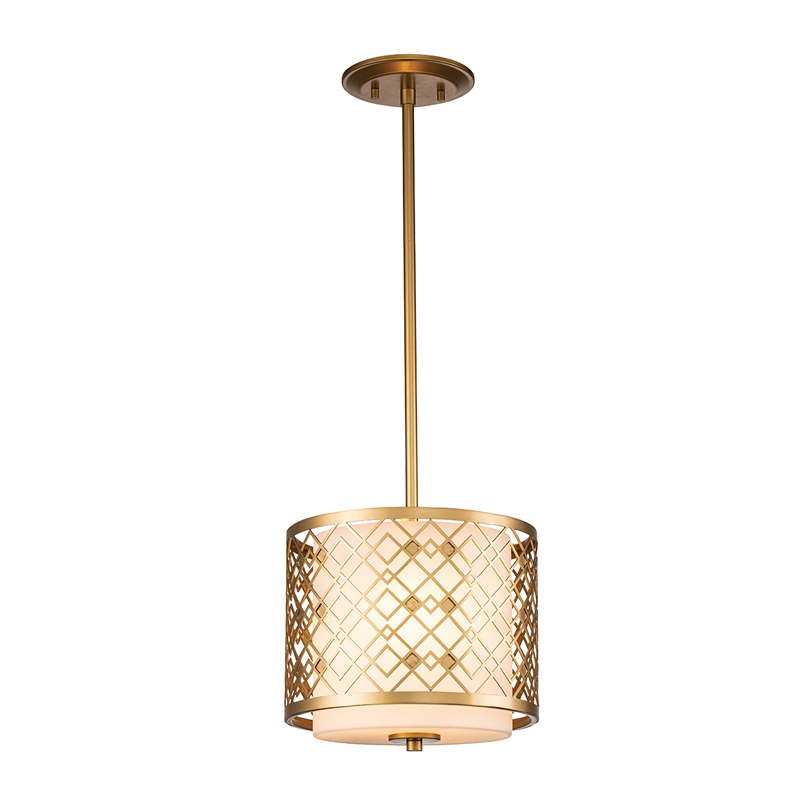 Elstead Ziggy Glass Ceiling Pendant Light - Gold