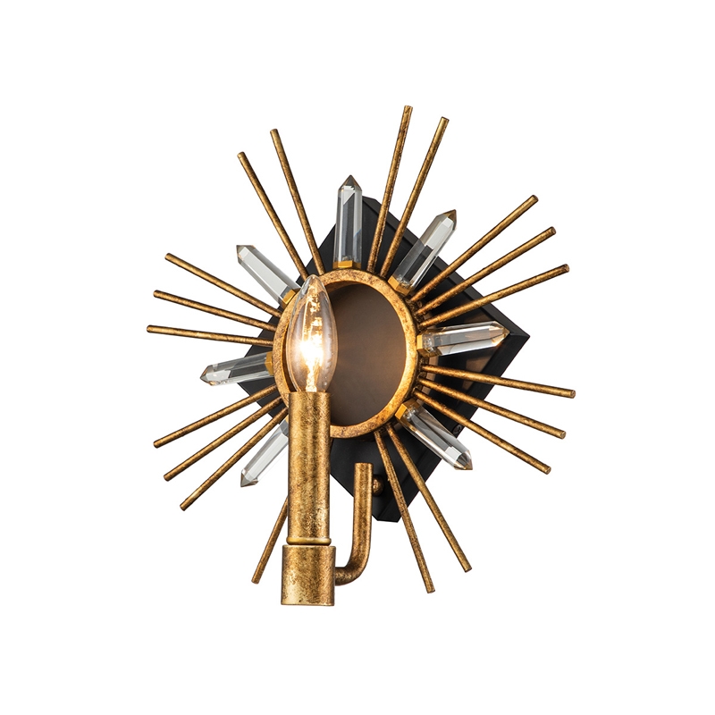 Elstead Sun King Glass Wall Light - Gold