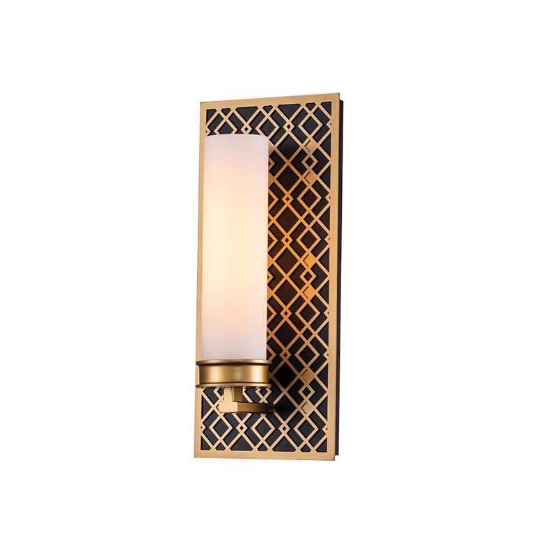 Elstead Ziggy Bathroom Glass Wall Light - Gold