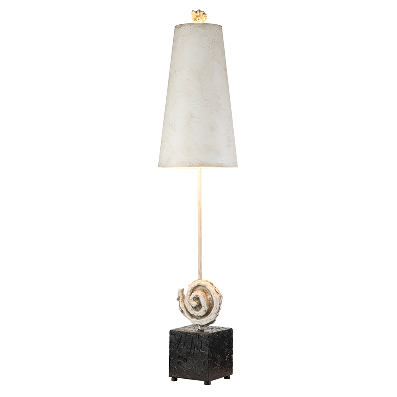 Flambeau Swirl Table Lamp - White