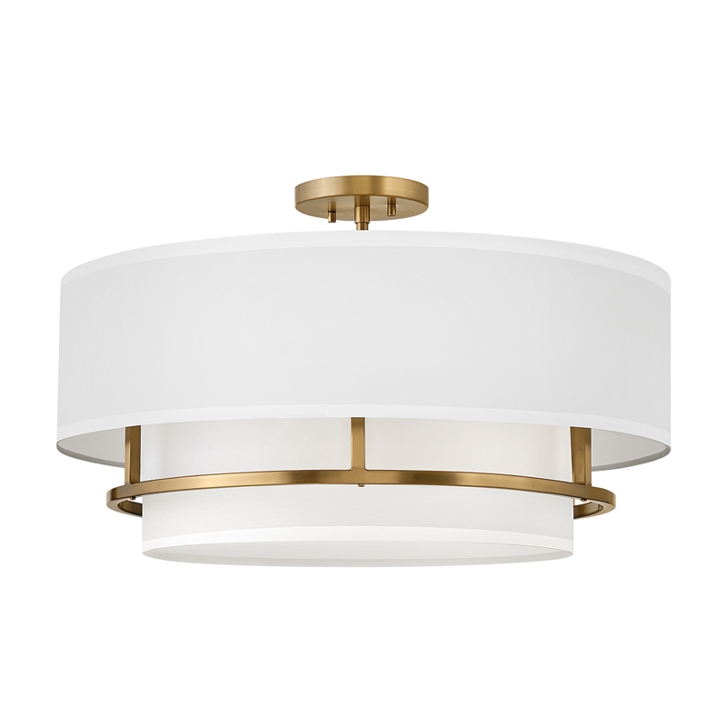 Hinkley Graham 4 Light Semi-Flush Ceiling Light - Brass